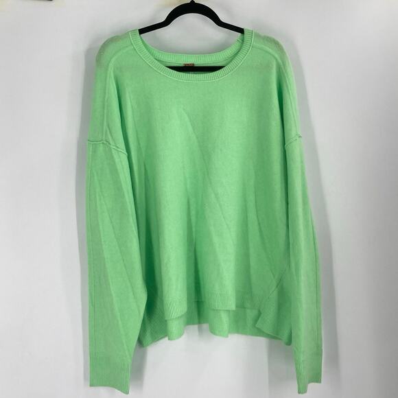 Free People Luna Pullover Sweater in Kiwi Green XL NEW - Picture 4 of 16